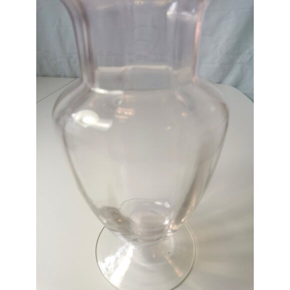 Panel Vase Vintage 1930's Tiffin Glass Pink Glass Footed Optic 9.5” - Picture 5 of 8